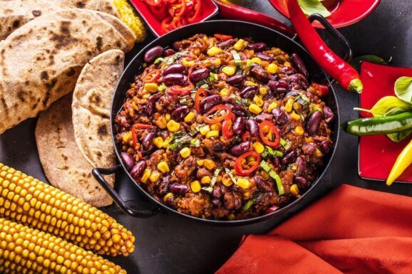 Hackfleisch gewürzt tex-mex style.