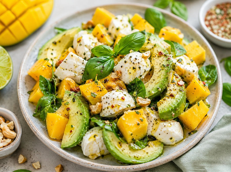 Mango-Avocado-Salat mit Mozzarella – sommerlich, fruchtig und in 10 Minuten fertig